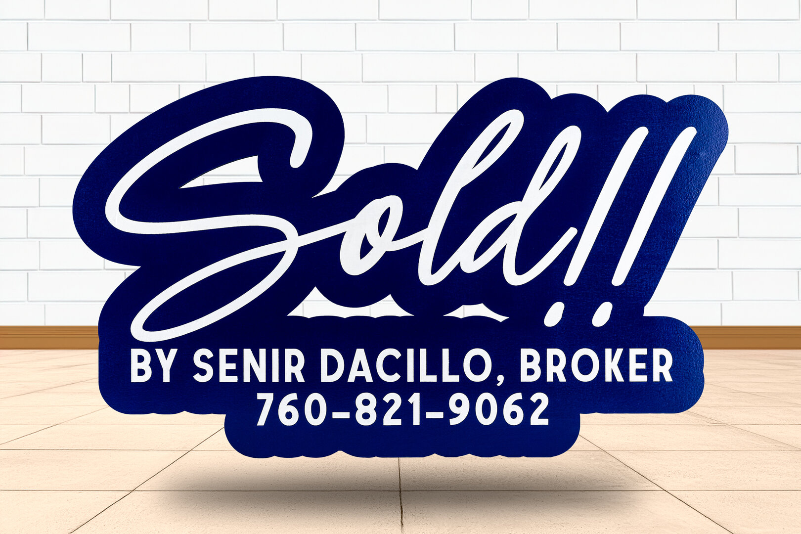 Script Sold Sign for Realtors