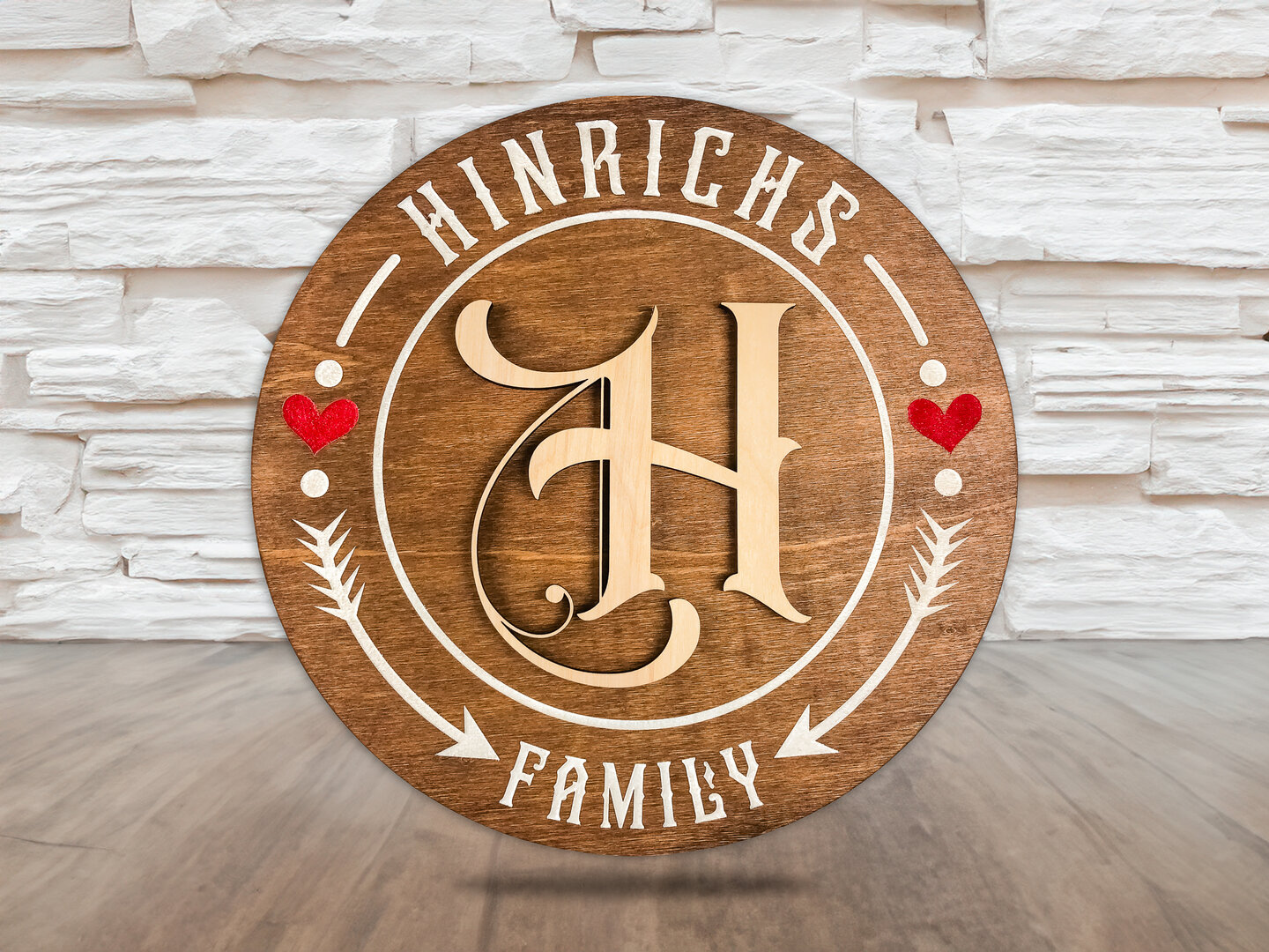 Vintage Monogram Family Sign